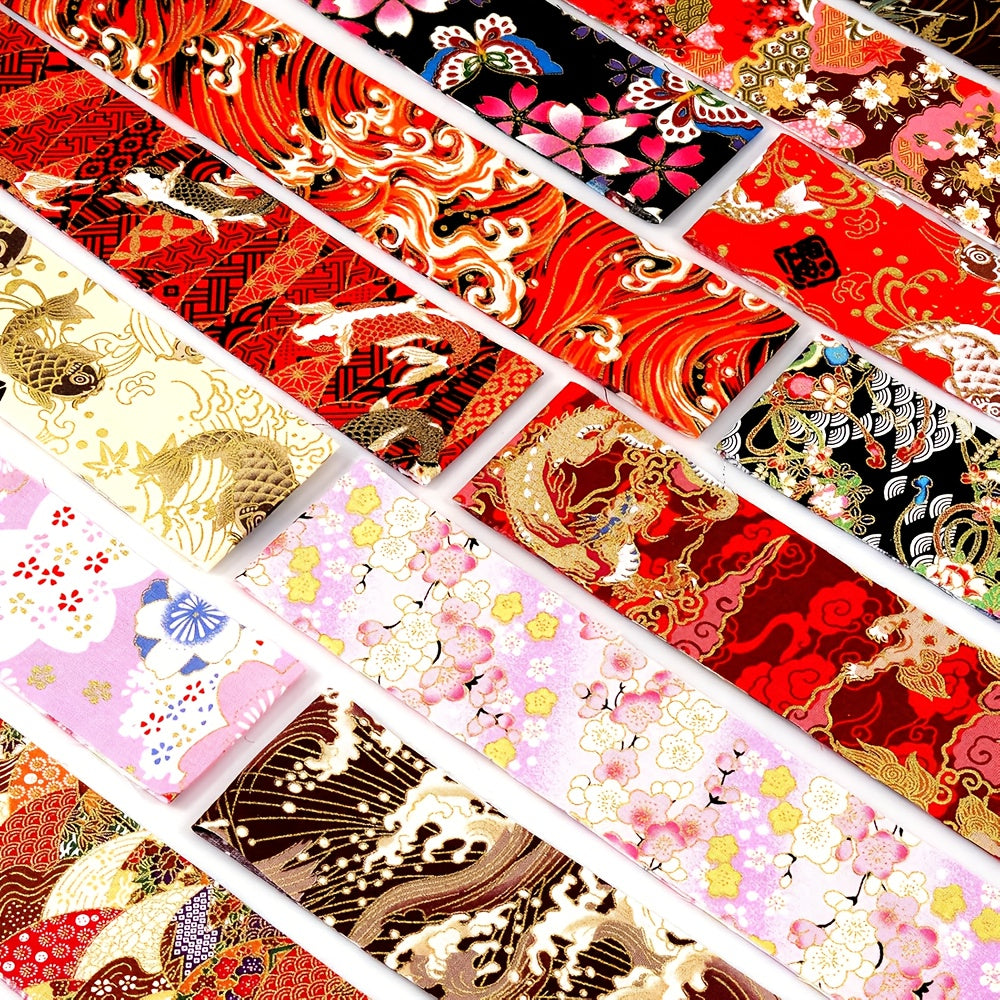 40pcs Washable Quilting Fabric Strips - Pre-Cut Crafting strips with Floral, Paisley, Abstract Patterns - Navy Blue, Red, Pink, Golden, Beige, Brown, Purple, Teal - for Quilting, Upholstery, Bags, Home Decor - Ideal for Begin