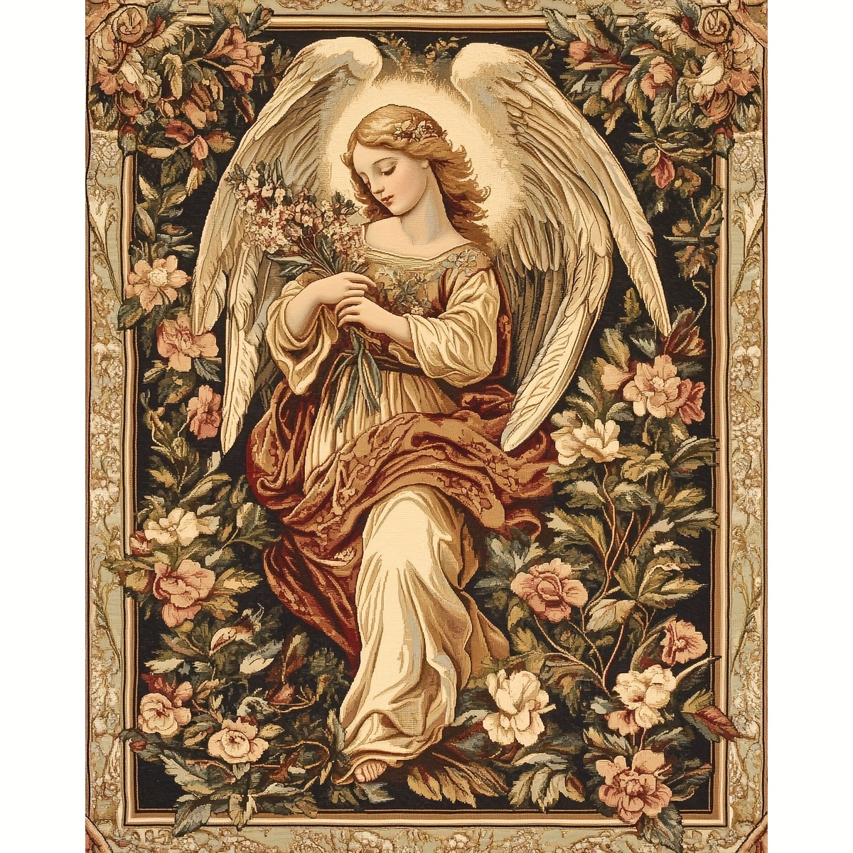 ZUOANLF 1set 40x50cm/15.7x19.7Inch DIY Cross Stitch Kit Frameless, Beautiful woman, stamped cross stitch kits, Embroidery Set for Home Decor, Includes Patterned Fabric & Threads, Perfect for Living Room Entrance or Bedroom De