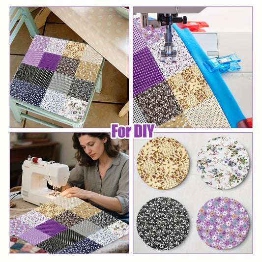 70pcs Precut Fabric Bundle - 9.8x9.8" Square Crafting Fabrics - Pre-Cut for Quilting, Crafts, Blankets, Bags, Clothing - Soft Cotton Material - Ideal for Beginners & Experienced Crafters