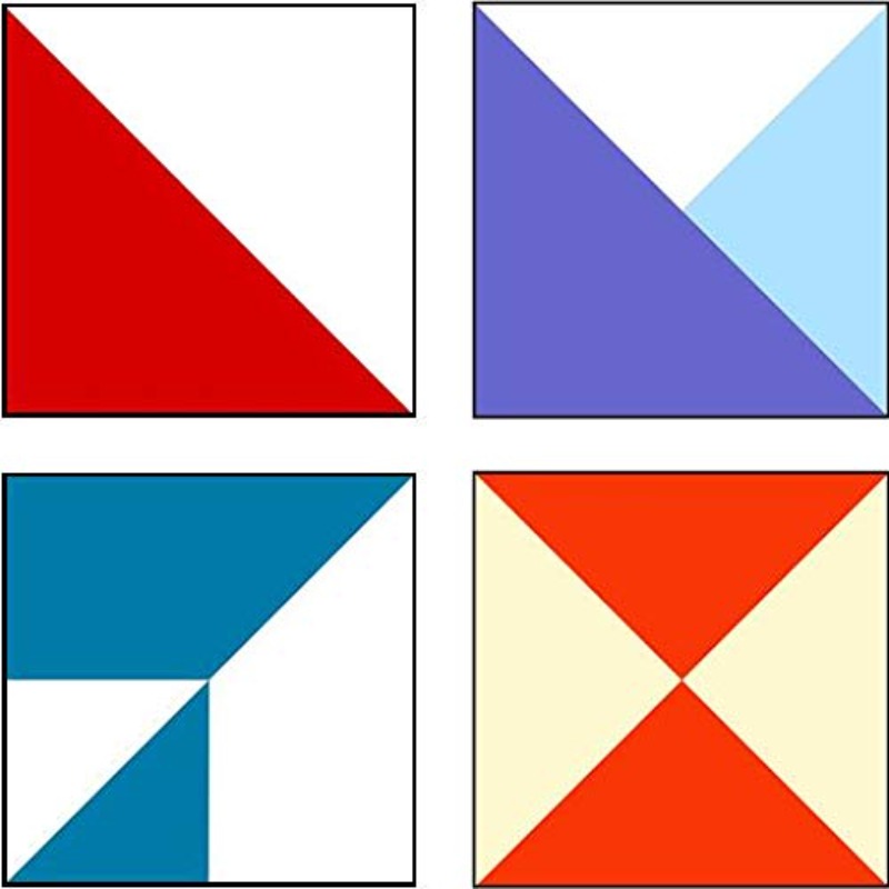 Bloc Loc Half Square Triangle Quilting Ruler - Large HST Block Grid Lines, Multiple-Size 4-1/2" Ruler with Half-Square, Quarter-Square & Diagonal Guides for quilting, patchwork, DIY Fabric