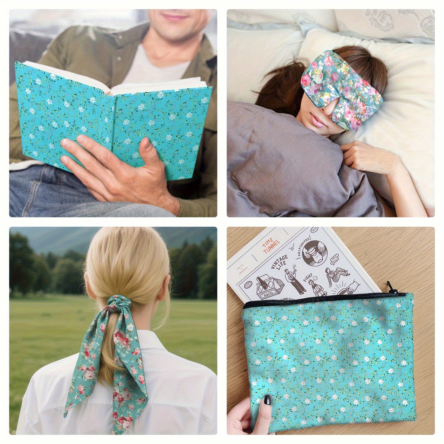 100% Cotton Blue Patchwork Set (8pcs): Precut Fabric Squares, Ideal for Quilting, DIY Crafts & Home Accents, Great Gift for Craft Enthusiasts