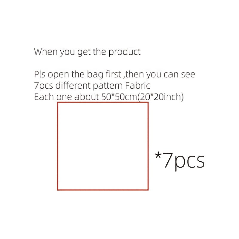 7pcs Large 20x20 Inch (50x50cm) Cotton Squares Bundle - Floral, Pastel pink, Pre-Cut Quilting Fabric for Patchwork, Scrapbooking, DIY Crafts - Ideal for Birthday, Wedding, Thanksgiving, Father's Day Gifts - Soft Non-Pilling C