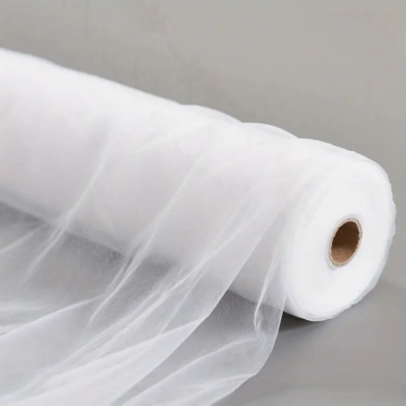 1 Roll, 164ft of Vibrant Polyester Tulle Fabric | 100% Polyester Transparent Material for Wedding, Party, Halloween, Christmas Decorations, Chair Bows, and Table Runways, Hand Wash Only, Handmade Mesh Fabric, DIY, Fabric For