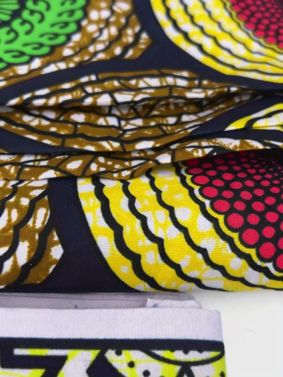 1pc 6Yards African Wax Fabric Newest Design Polyester Nigeria Tissue Batik Wax Fabric for Women Ethnic Dresses Cloth Sewing Materials, Handmade Clothing, Traditional Wear, Cultural Textile, Geometric Pattern, Durable Material