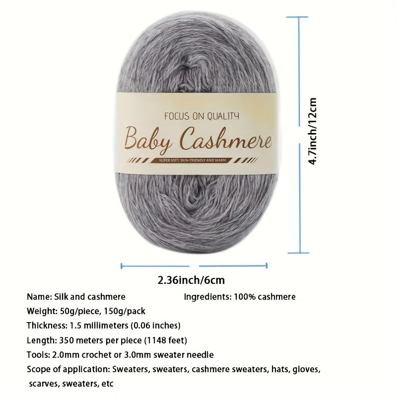 4pcs 200g Luxury Cashmere Yarn | Suitable for Hand Knitting Sweaters, Scarves, and Shawls - Soft, Warm, Multicolored Wool by BAYEXY