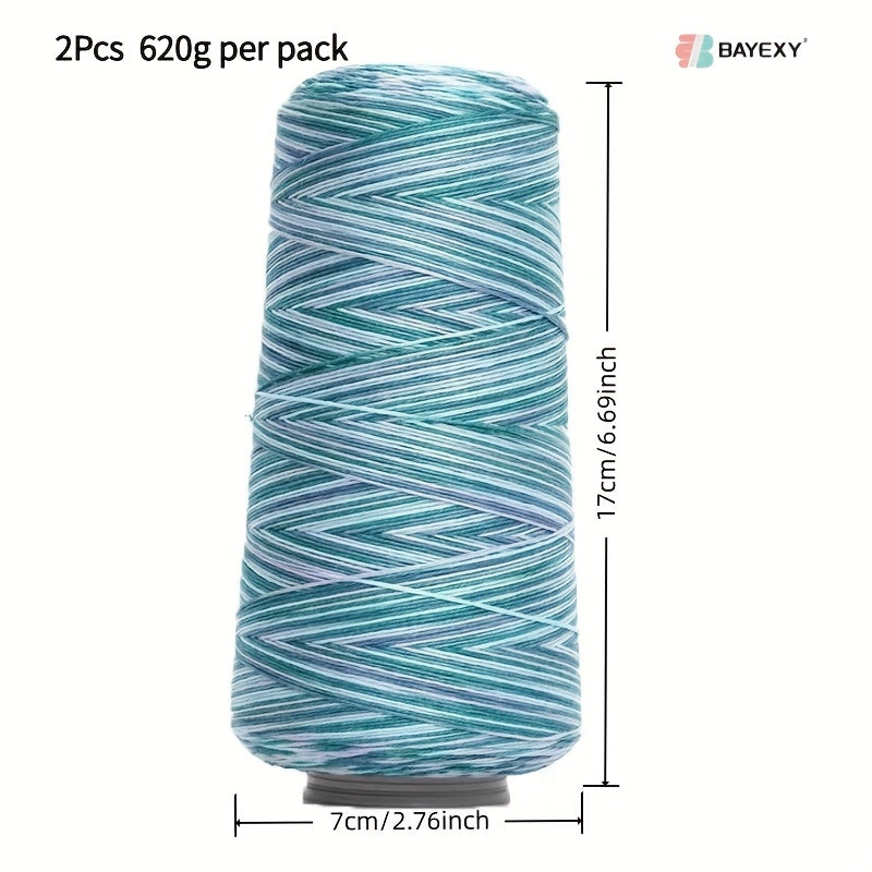 2pcs 620g 90% and 10% Linen Yarn | Soft Light Beige, Ideal for Knitting, Crocheting, Handcrafts - 2025 New Segment Dyeing 5# Lace Thread, Lightweight and Breathable for Spring and Summer Crafts - Professional Use