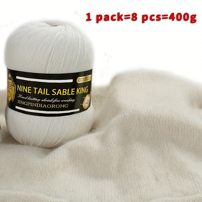 8rolls/pack Wool 10.00%, Cashmere 90.00% Yarn, Soft Comfortable Yarn For Knitting Crocheting High-quality Sweater And Scarf
