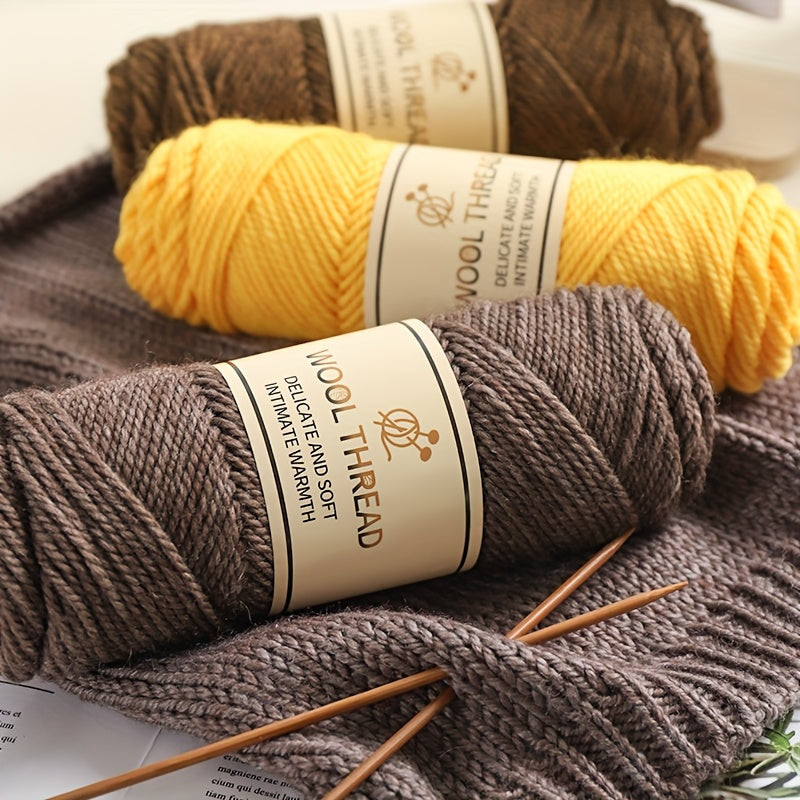 5 Balls of Australian Wool 70% Knitting Needle Thick Wool Yarn 3-Layer Yarn Light Luxury Wool Yarn Is Soft And Comfortable Suitable for Sweaters, Coats, Shawls, Hats, Scarves And Various Hand-Knitting