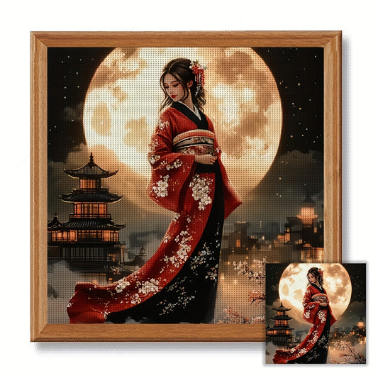 JOZYSH 1 set of printed cross stitch adult set 40x40cm/15.7x15.7in, holiday gift for home decoration, simple decoration for Chinese ladies, 11CT/14CT embroidery craft needle set for all seasons, Seasonal Decoration, DIY Embro