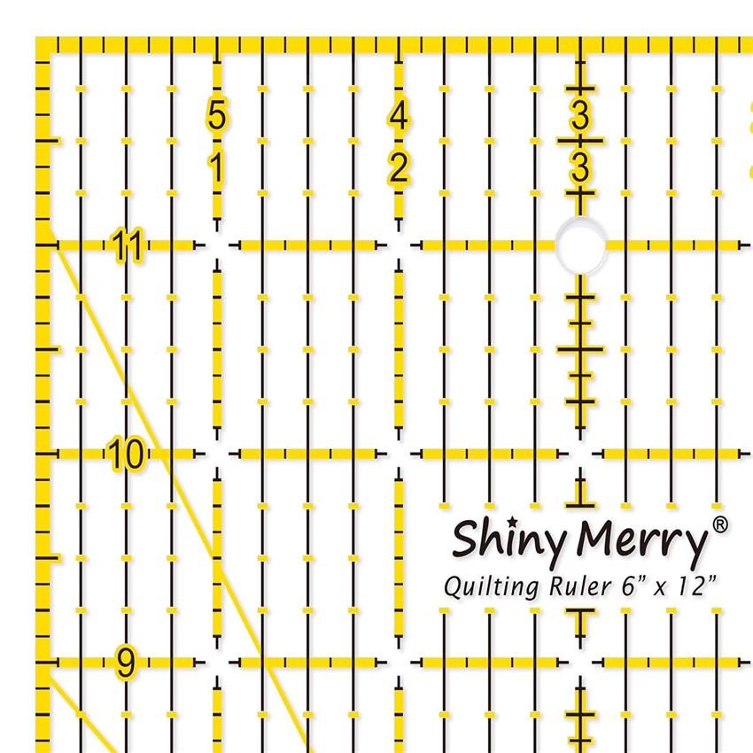 Shiny Merry Quilting Ruler 6 | Color, Grid Pattern for Quilting Projects