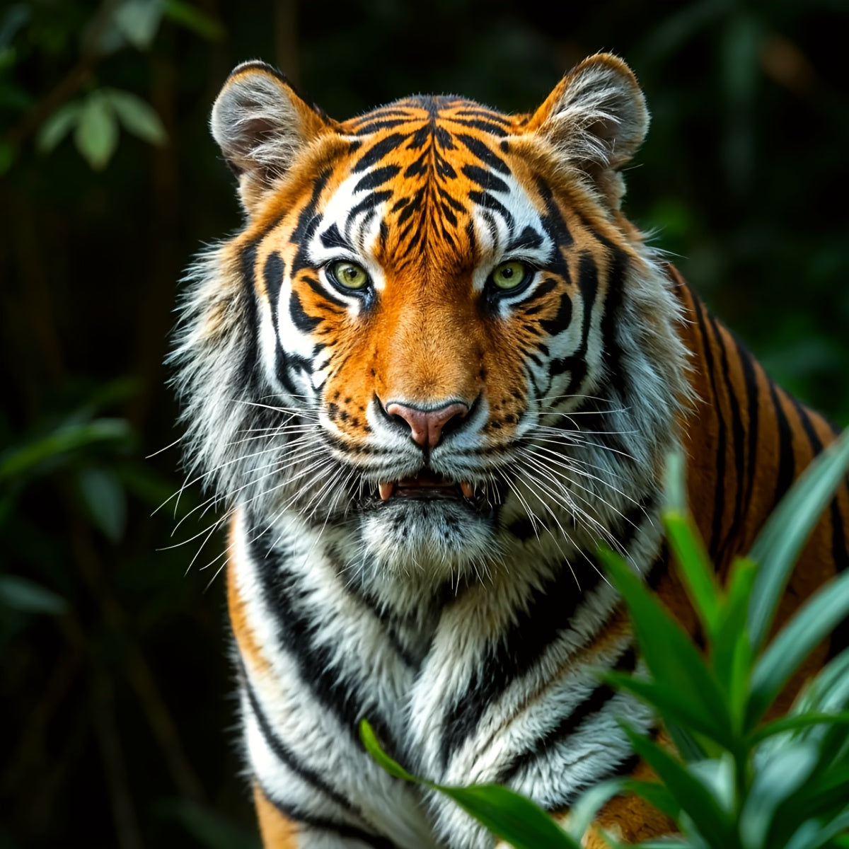 1set 40x40cm/15.7x15.7Inch DIY Cross Stitch Kit Frameless, Cute tiger, stamped cross stitch kits, Cross Stitch Set for Home Decor, Includes Patterned Fabric & Threads, Perfect for Living Room Entrance or Bedroom Decoration an