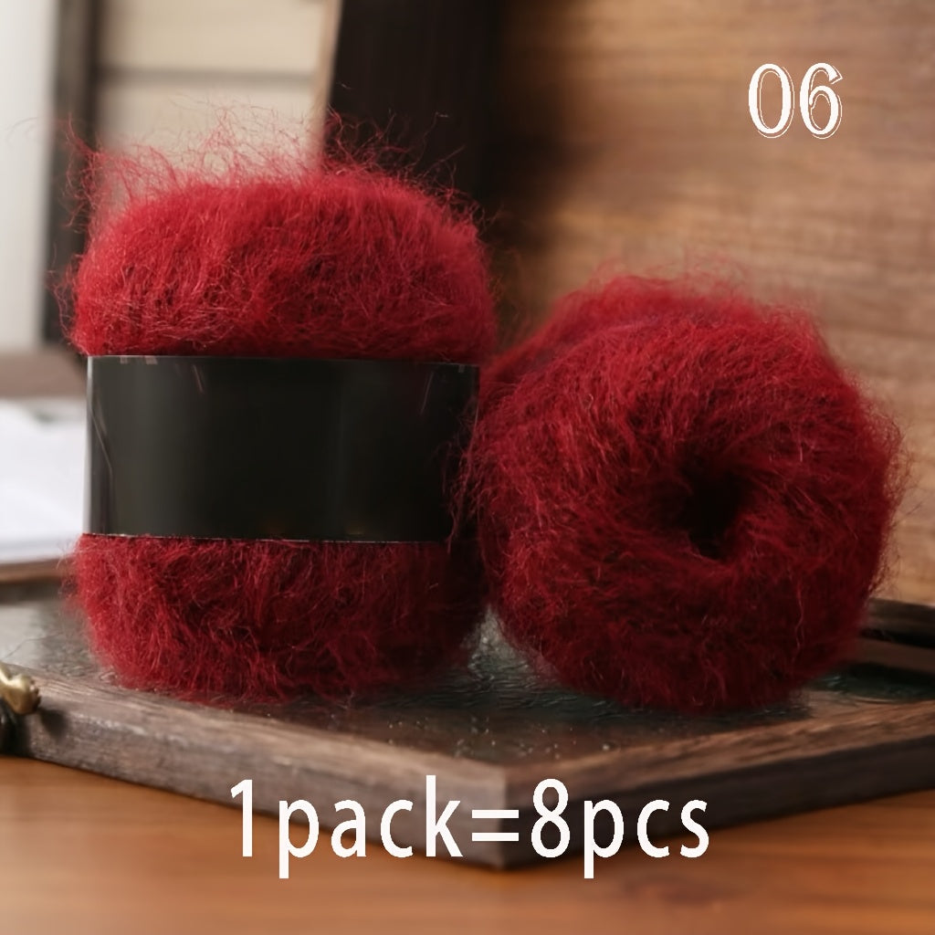 8pcs Luxury Alpaca & Yarn, Soft Fluffy Cloud Fiber Blend for Knitting and Crochet, Fashion Sweaters, Cardigans, Scarves, Hats, Shawls, Tops, Coats, Alpaca,