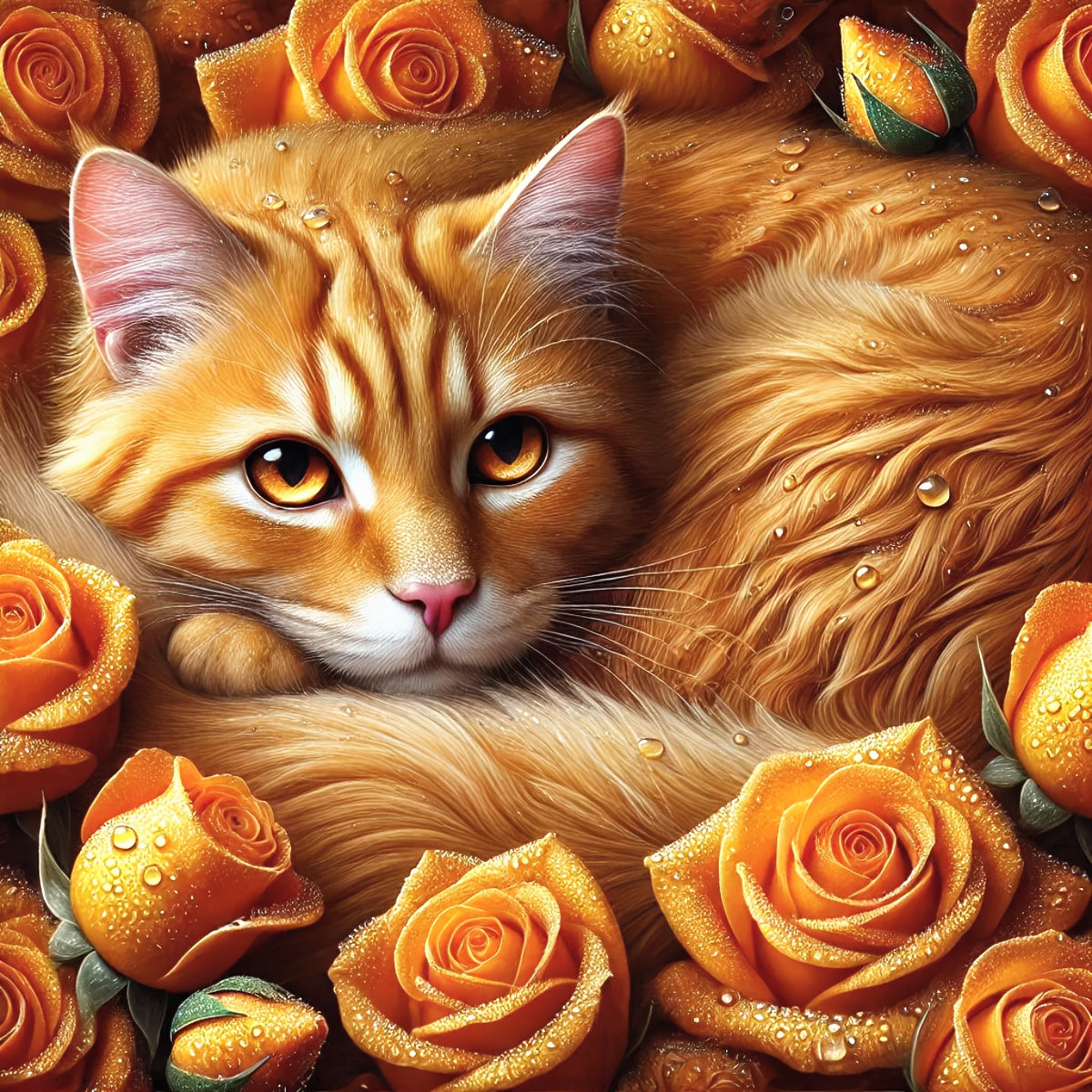 ZUOANLF 1set 40x40cm/15.7x15.7Inch DIY Cross Stitch Kit Frameless, tamped cross stitch kits, Embroidery Set for Home Decor, Includes Patterned Fabric & Threads, Perfect for Living Room Entrance or Bedroom Decoration and a Bea