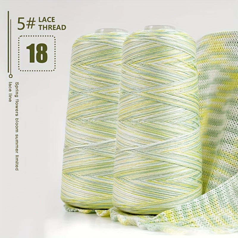 2pcs 620g 90% and 10% Linen Yarn | Soft Light Beige, Ideal for Knitting, Crocheting, Handcrafts - 2025 New Segment Dyeing 5# Lace Thread, Lightweight and Breathable for Spring and Summer Crafts - Professional Use