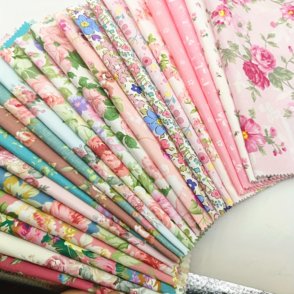 10inch - Charm Square Precut Quilted Fabric Set - Cotton Square Sewing DIY Panels, No Repeat Design Printed Floral Craft Fabric for Quilting, DIY Crafts, Christmas Gifts, Birthday Gifts