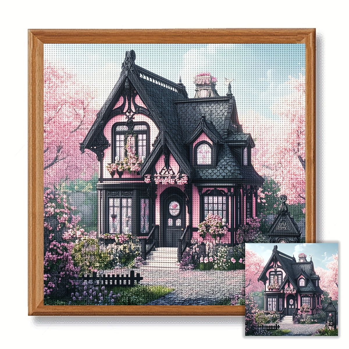 ZUOANLF 1set 50x50cm/19.7x19.7Inch DIY Cross Stitch Kit Frameless, Beautiful scenery, stamped cross stitch kits, Embroidery Set for Home Decor, Includes Patterned Fabric & Threads, Perfect for Living Room Entrance or Bedroom
