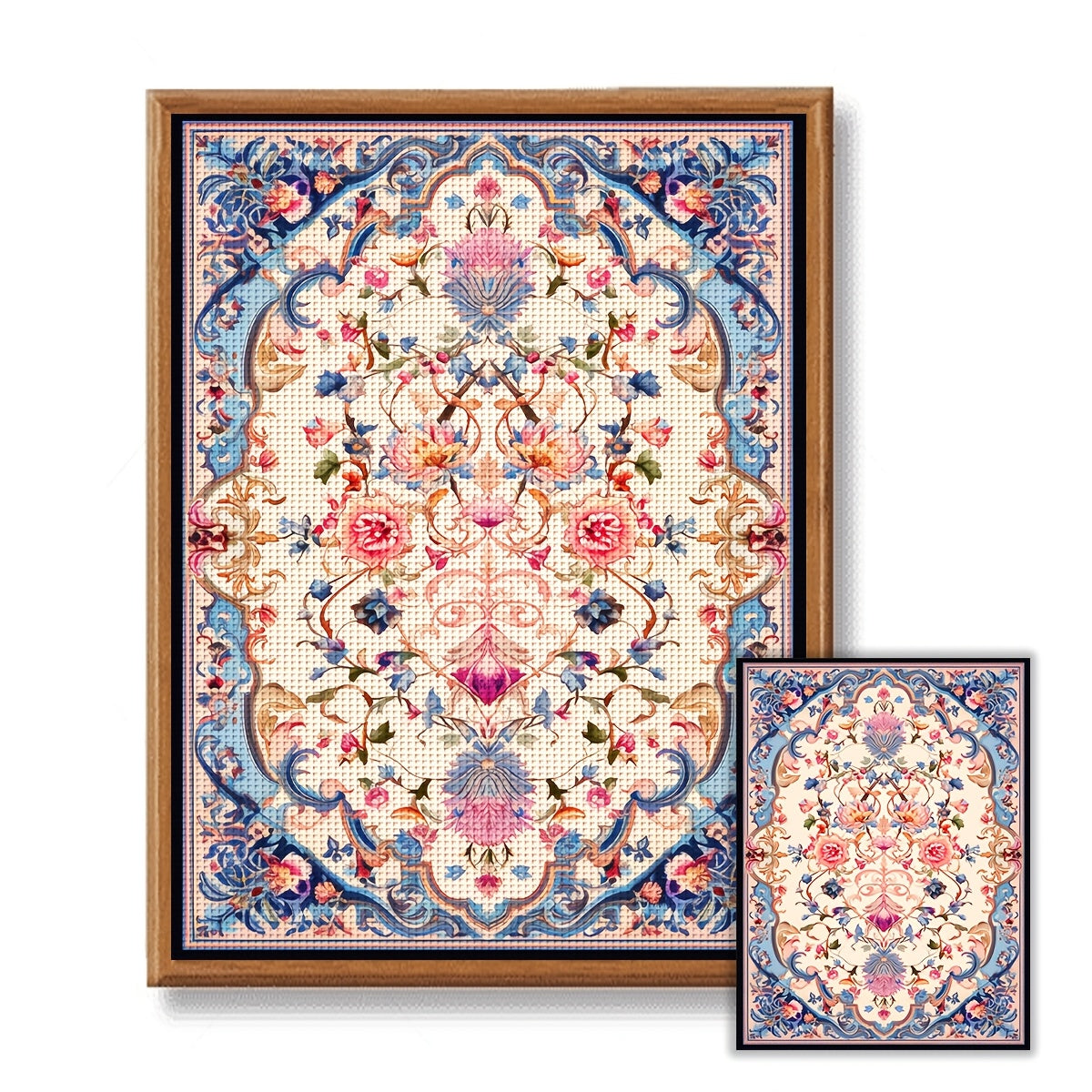 JOZYSH 1pc, 30x40cm/11.8x15.7in cross-stitch embroidery Kit, floral pattern, living room bedroom home wall decoration painting handmade DIY cross-stitch material kit, home decoration home Art holiday gift, including printed d