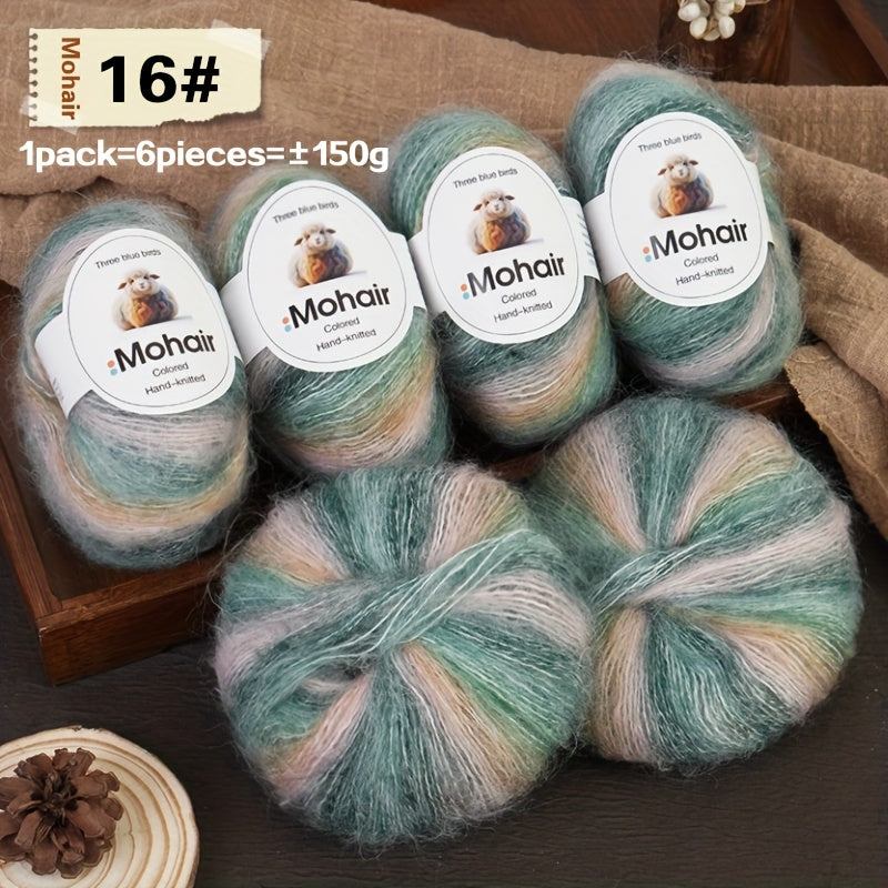 6-Pack, New Alpaca Wool, Colorful Alpaca Wool, Gradient Alpaca Wool, Colored Gradient Yarn, Knitted Sweater, Crochet Shawl, Handmade Knit Bundle