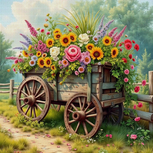 ZUOANLF 1set 40x40cm/15.7x15.7Inch DIY Cross Stitch Kit Frameless, Beautiful scenery, stamped cross stitch kits, Embroidery Set for Home Decor, Includes Patterned Fabric & Threads, Perfect for Living Room Entrance or Bedroom