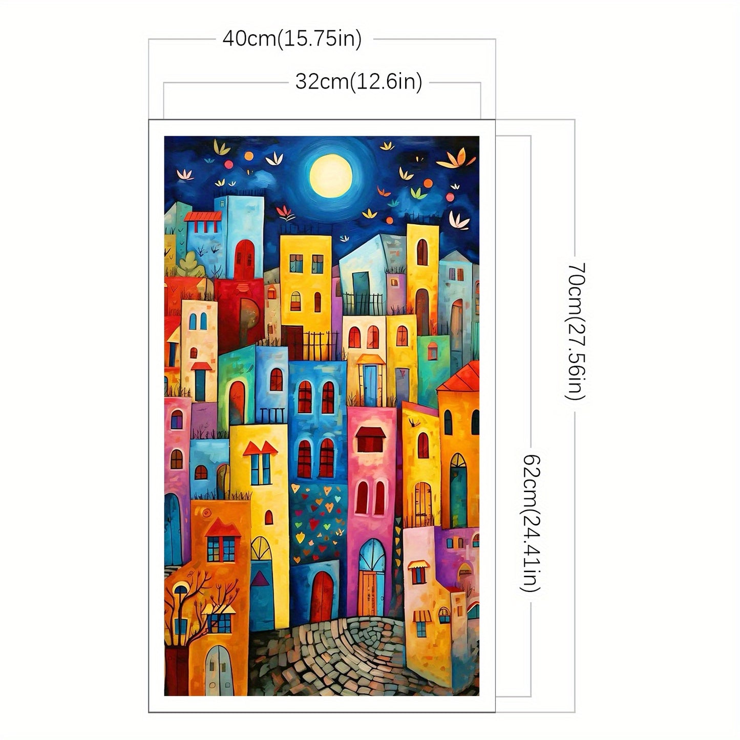 Stamped Cross Stitch Kits for Adults, House Embroidery Kits for Beginners, 11CT Patterns, Counted Embroidery Needlepoint Kits Home Decor, 15.7 x 27.5 inch