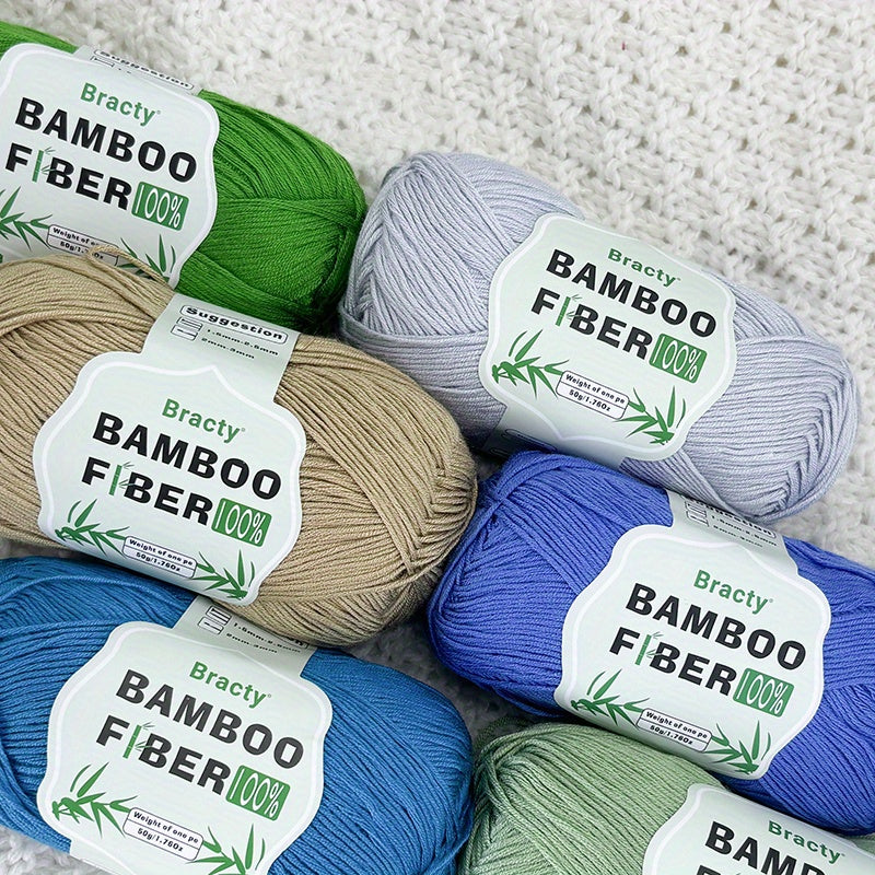 6pcs, 300g high-quality bamboo fiber yarn, summer knitting, cool and breathable, suitable for: DIY enthusiasts, bags, shawls, cushion weaving