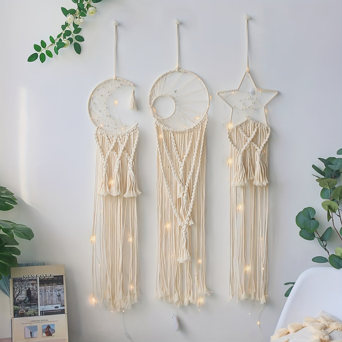 111 Set Of for Adults Beginner Macrame Plant Hanger Kit 5pcs Macrame Yarn 3mm X 1968.5inch with 100 Wooden Beads, 6 Metal Rings, Macrame Set Beginners for DIY Craft Starter Set for Adults And Beginners, Creative Hobby Kit, Ha
