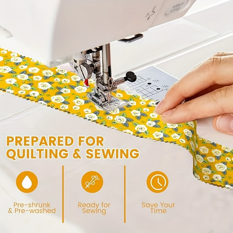 80 Pre-Cut Jelly Roll Strips - Blue Floral Printed Cotton Quilt Fabric with 20 Unique Patterns, 2.5x2 Inch Wide (10cm) Pre-Sliced for Quilting, Making, DIY Crafts, Patchwork Borders & Bedspread Binding - Hand Wash Only