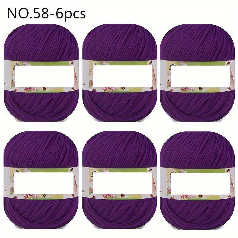 Luxurious 6pcs Soft & Warm Yarn - 10.58oz Each, 60% Silk, 30% Wool, 10% Cashmere Blend for DIY Knitting and Crocheting - Available in Multiple Colors, Chunky Yarn