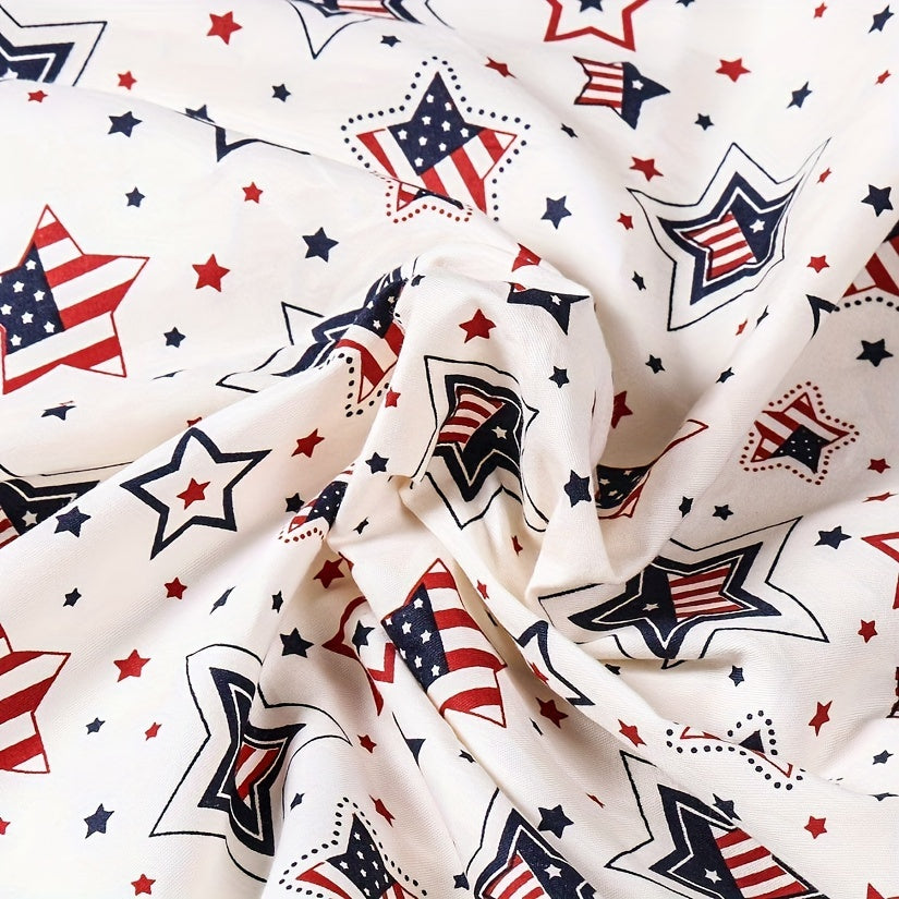 7pcs Patriotic American Flag Cotton Bundle, 19.6" x 19.6" Pre-Cut Quilting Squares for Independence Day Crafts, Stars & Stripes Design, Hand Wash Only, Perfect for Patchwork, Sewing, and Patriotic Decorations