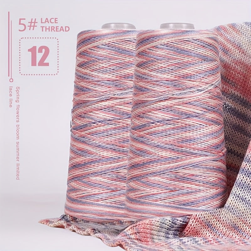 2pcs 620g 90% and 10% Linen Yarn | Soft Light Beige, Ideal for Knitting, Crocheting, Handcrafts - 2025 New Segment Dyeing 5# Lace Thread, Lightweight and Breathable for Spring and Summer Crafts - Professional Use