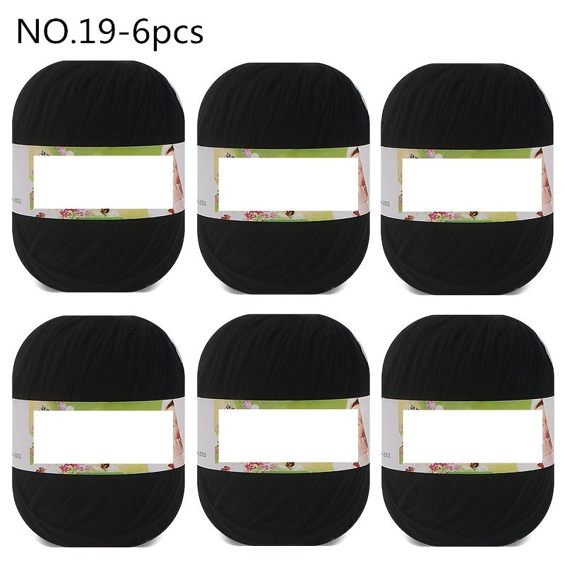 Luxurious 6pcs Soft & Warm Yarn - 10.58oz Each, 60% Silk, 30% Wool, 10% Cashmere Blend for DIY Knitting and Crocheting - Available in Multiple Colors, Chunky Yarn