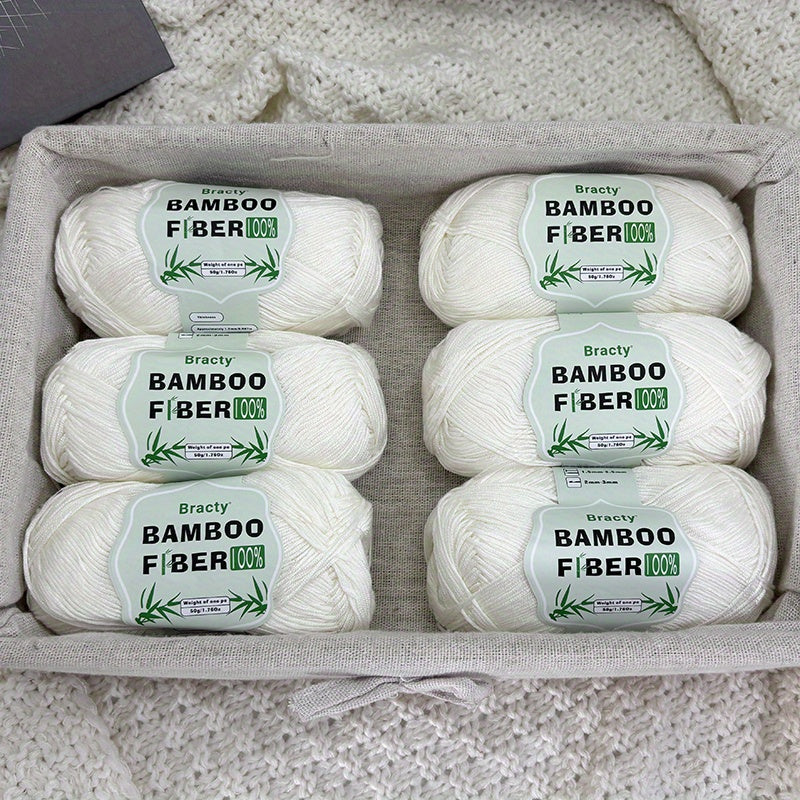 6pcs, 300g high-quality bamboo fiber yarn, summer knitting, cool and breathable, suitable for: DIY enthusiasts, bags, shawls, cushion weaving