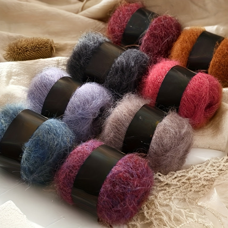 8pcs Luxury Alpaca & Yarn, Soft Fluffy Cloud Fiber Blend for Knitting and Crochet, Fashion Sweaters, Cardigans, Scarves, Hats, Shawls, Tops, Coats, Alpaca,