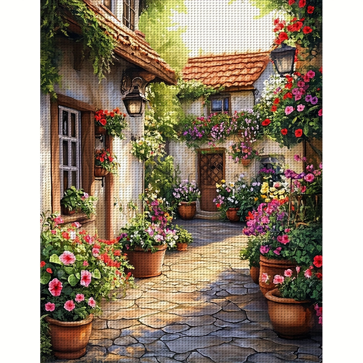 JOZYSH 1set 40x50cm/15.7x19.7Inch DIY Cross Stitch Kit Frameless, Beautiful scenery, stamped cross stitch kits, Embroidery Set for Home Decor, Includes Patterned Fabric & Threads, Perfect for Living Room Entrance or Bedroom D
