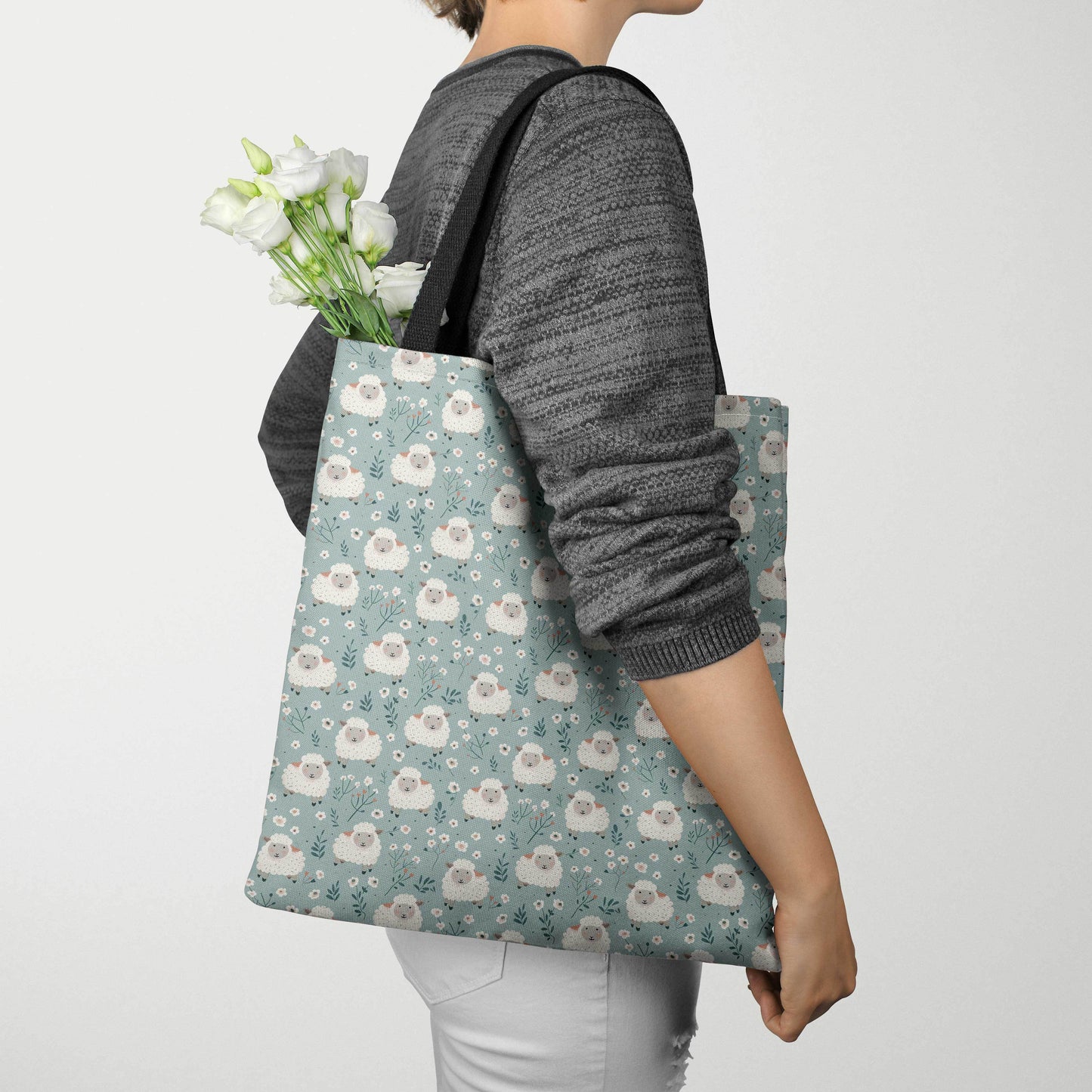 4pcs Set and Pre-Cut Fat Quarters (18*22inch) Cute Farm Animal Kit with Adorable Chickens, Sheep & Cows Patterns - Fresh Country Style Floral Leaves & Textured Fabric, Sewing Projects