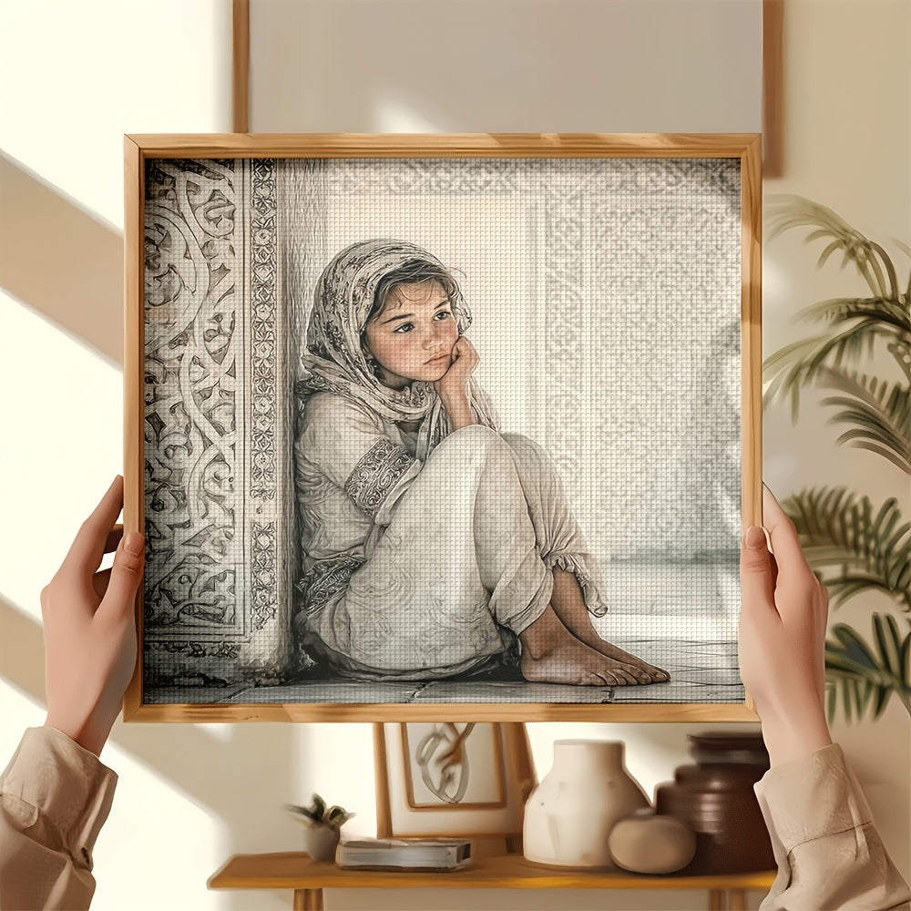 Cross Stitch Kit - Frameless Fabric Art, Floral Pattern Print, 11CT, All-Season Craft Set with Threads and Needles, Ideal for Home Decor and Gifts, Craft Kit|Floral Pattern|Detailed, Cross Stitch Kits, Complete Canvas Kit Wit