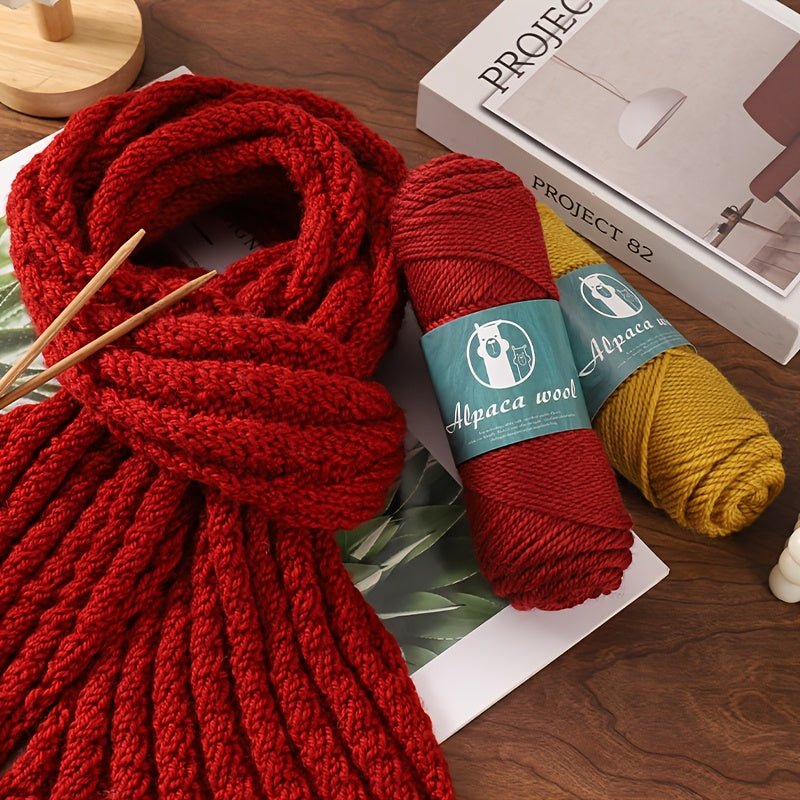 Alpaca Wool Yarn, Fine 245 Needles, Coarse Wool Yarn Balls, for Hand-Made Men'S And Women'S Autumn And Winter Warm Sweater Knitting Materials, Scarves, Hats And Other Warm Clothes 500G 5/Pack