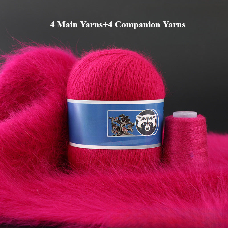 4 Sets Mixed Color Angora Cashmere Wool Yarn, 200g+80g Chunky Thick Knitting Yarn with Shiny Fibers, DIY Sweater, Scarf, Hat, Coat Crafting Material, 30% Angora, 70% Cashmere Wool, 20% Nylon