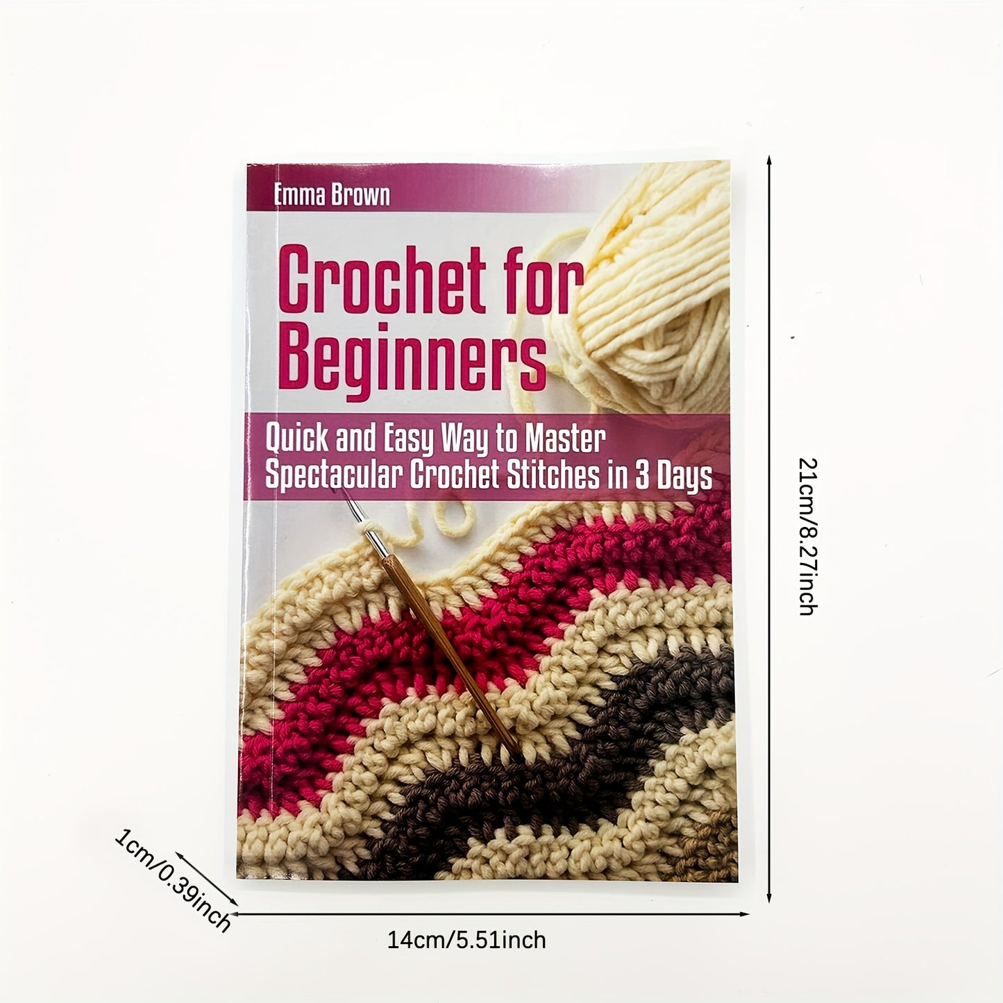 Beginner'S Crochet Starter Kit with 5 Wooden Hooks & Needlework Tutorial Book - Includes Colorful Crochet Projects, Stitching Guide, and Practice Notebook for Easy Learning, Crochet Supplies, Crafting Essentials, Practical De