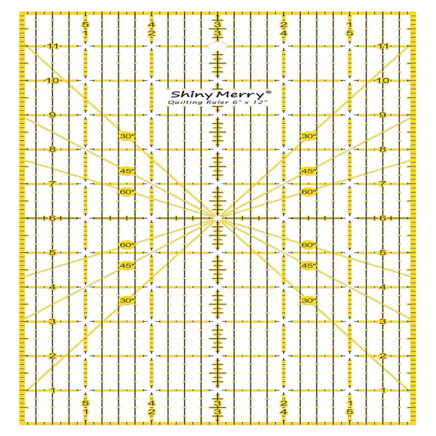 Shiny Merry Quilting Ruler 6 | Color, Grid Pattern for Quilting Projects