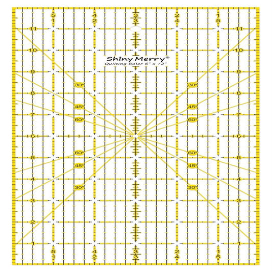 Shiny Merry Quilting Ruler 6 | Color, Grid Pattern for Quilting Projects