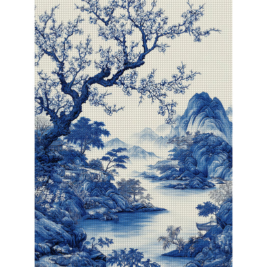 DIY Cross Stitch Kit - Frameless Fabric Art, Floral Pattern Print, 11CT, All-Season Craft Set with Threads and Needles, Ideal for Home Decor and Gifts, Craft Kit|Floral Pattern|Detailed, Cross Stitch Kits, Bead Kit, Canvas Co