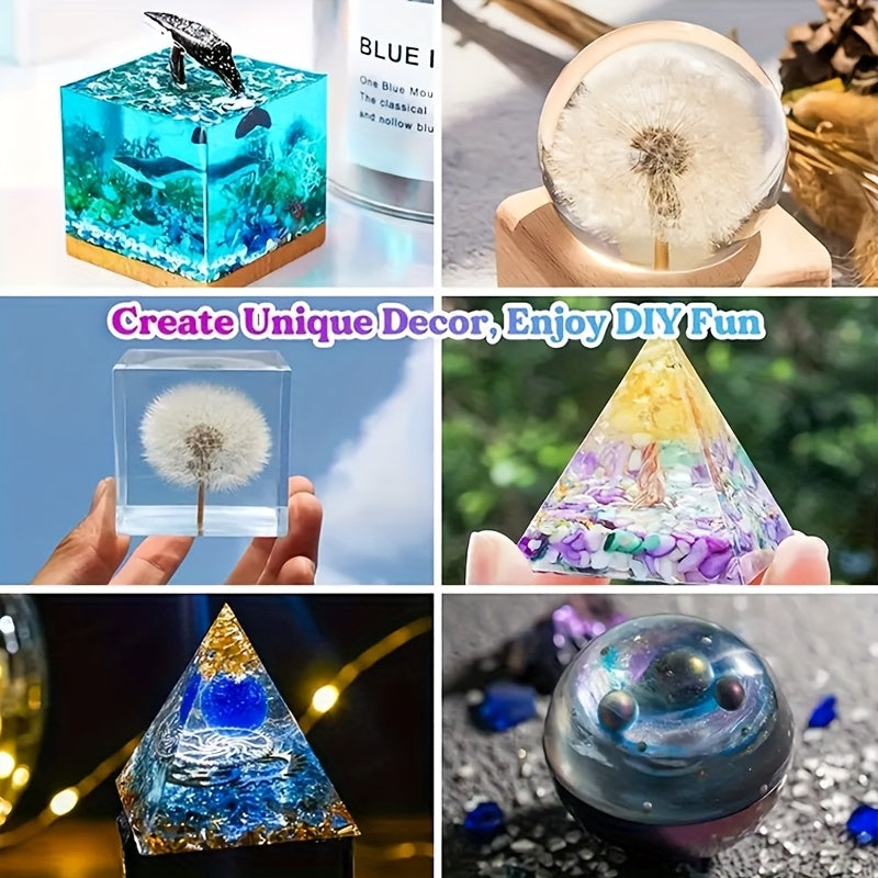 66pcs Epoxy Resin Casting Molds Silicone Kit, Including Pyramid, Sphere, Cube, Coaster Molds, Fondant Molds, Casting Tools, Resin Jewelry Making Kit for Beginners