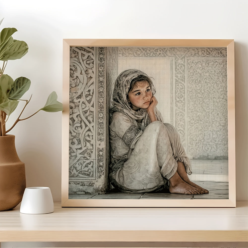 Cross Stitch Kit - Frameless Fabric Art, Floral Pattern Print, 11CT, All-Season Craft Set with Threads and Needles, Ideal for Home Decor and Gifts, Craft Kit|Floral Pattern|Detailed, Cross Stitch Kits, Complete Canvas Kit Wit