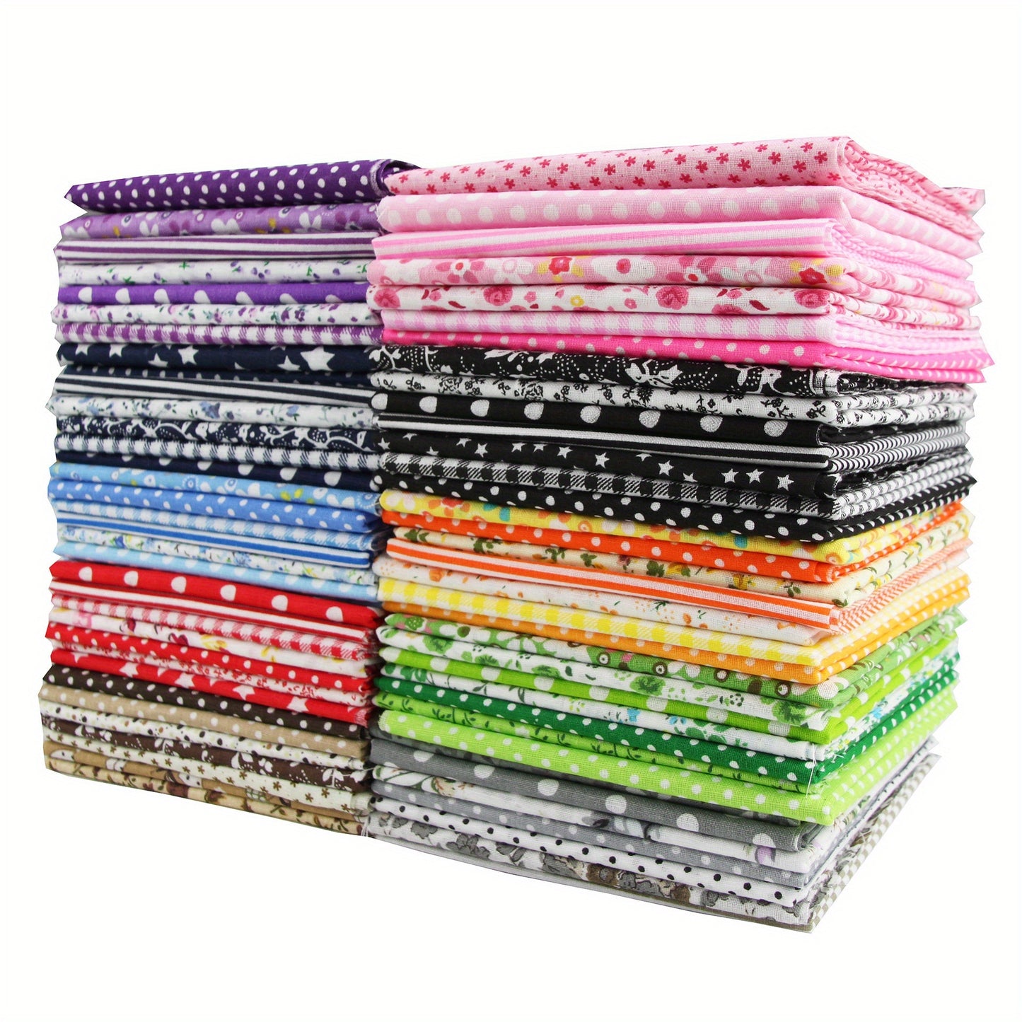 58pcs 10"x10" Quilting Cotton Fabric Squares Sheets Pre-Cut Multi-Color No Repeat Design Printed Floral Craft Fabric for DIY Sewing Scrapbooking Quilting Craft Patchwork (58 Different Patterns)