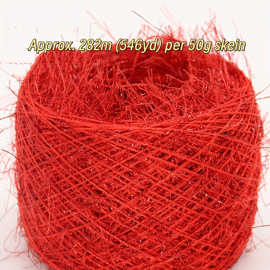 1-Skein Soft & Easy-to-Knit Christmas Yarn Ball - Fluffy Cloud-like Texture, Pastel Colors (Pink, Green, White, Beige) - Ideal for Scarves, Hats, Wreaths, Stockings - All Skill Levels - Perfect Holiday DIY Gift - Festive Knit