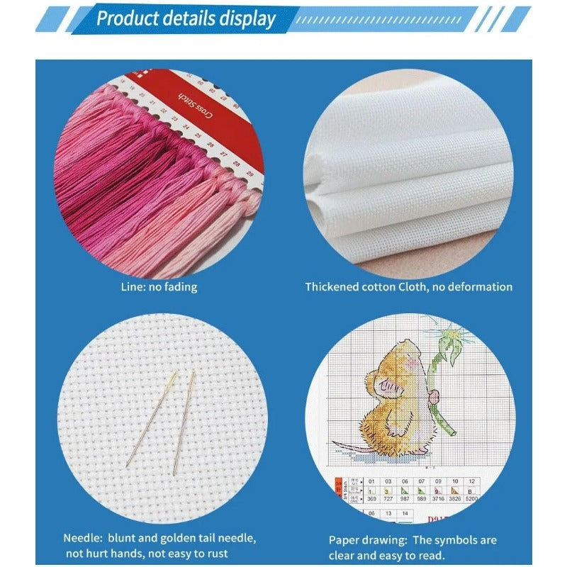 Cross Stitch Kits for Adults Stamped Full Range of Embroidery Starter Kits for Beginners 11CT Printed Cross Stitch Patterns Needlepoint Kits Stamped Crossstitch-Eagle Scenery 18x18 inch