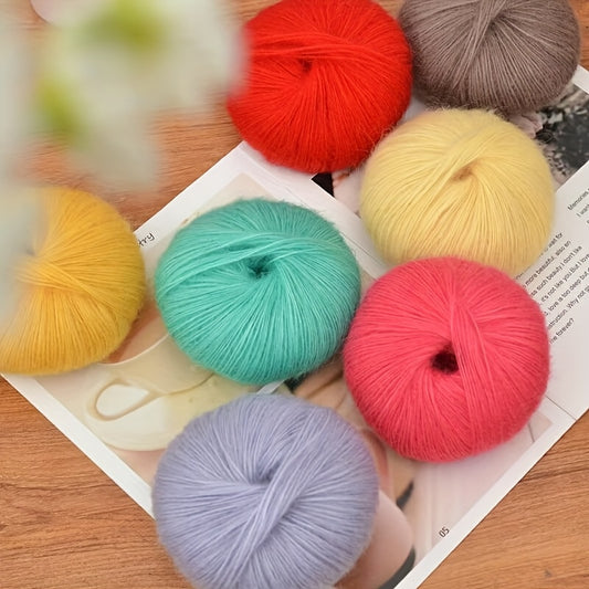 250g Large Bag of Long Wool Yarn, Soft and Light Beige-Friendly DIY Knitting Yarn, Non-Pilling, Suitable for Spring, Summer, Autumn Hollow-Out Fashion Sweaters and Shawls, 45% Cashmere, 40% Wool, 15% Acrylic, 1pc = 10 Balls =