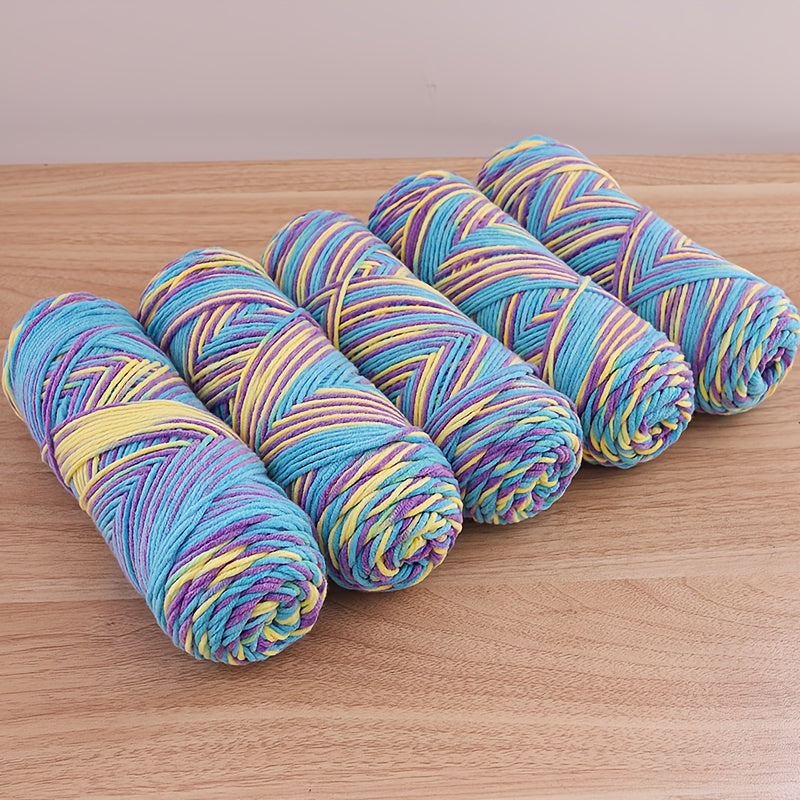 1 Large Bag 600g Soft Ombre Yarn Rainbow Gradient Colorway for Crafting, Casual Hand-Knitting Materials to Make Fashionable Sweaters, Scarves, Hats, Gloves, Storage Baskets