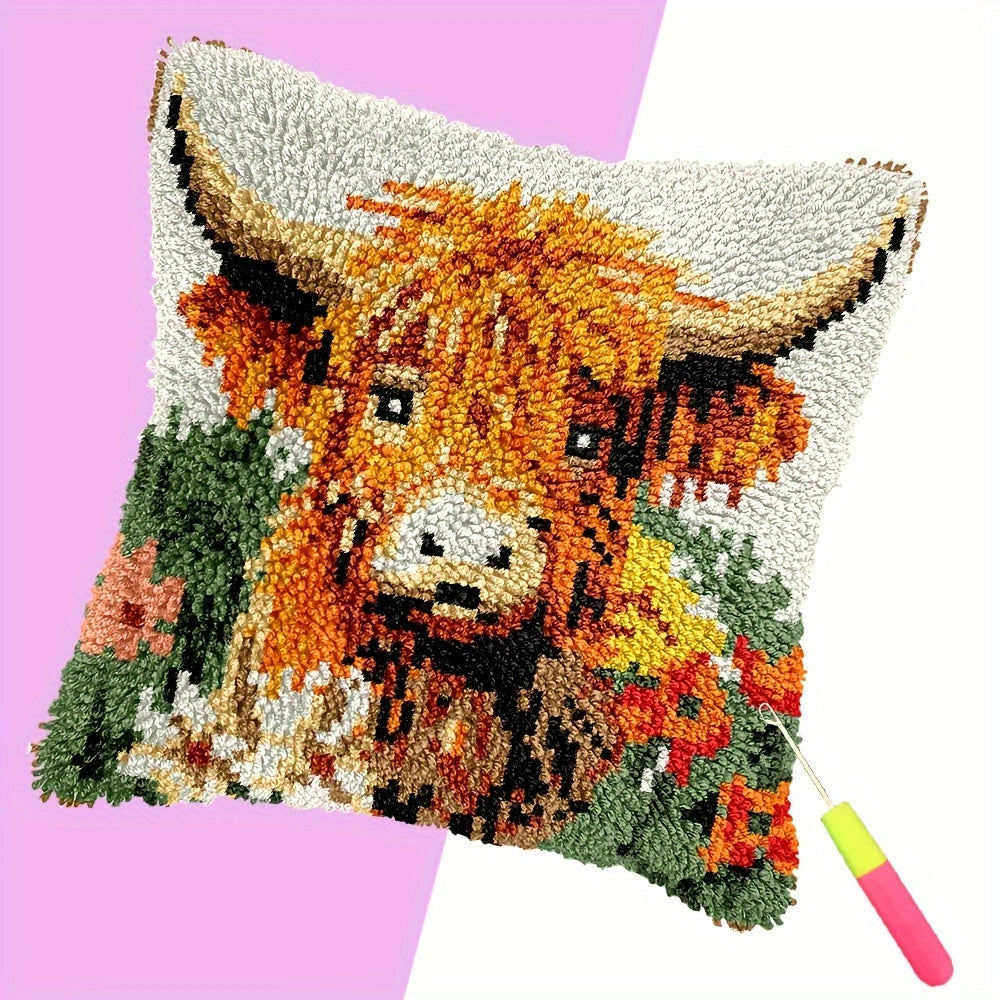 Latch Hook Kit DIY Throw Pillow Cover Sofa Cushion Owls and love Pattern Cross Stitch Material Pack